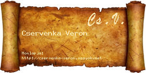 Cservenka Veron névjegykártya